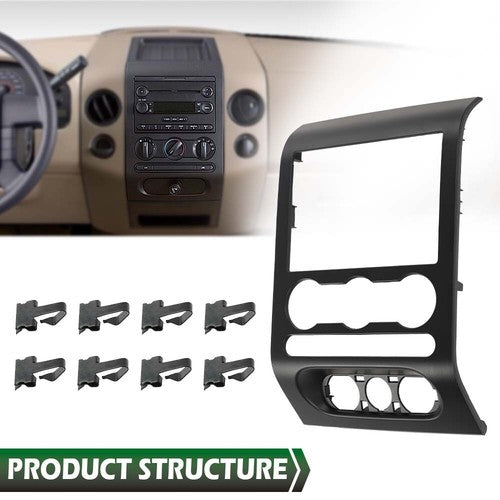 Solid Spare Fit For 2004-2008 Ford F-150 Center Dash Panel Radio Stereo Control Bezel Black