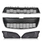 Solid Spare Fit For 2012-2016 Chevy Sonic Front Bumper Upper & Lower Grille+Fog Light Cover