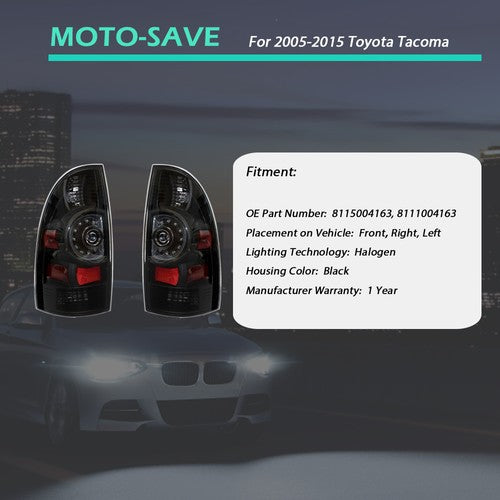 Solid Spare For Toyota Tacoma 2005-2015 Left+Right Side Rear LED Tail Brake Light Lamps