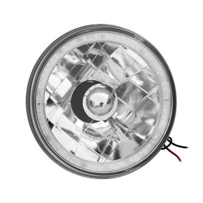 5-3/4"Inch Round LED Red Halo Style Halogen Crystal Clear Headlights Angel Eye
