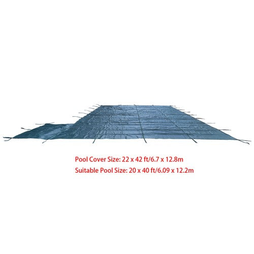 Solid Spare Green Mesh Pool Safety Cover For 20x40 ft Rectangle with 4x8ft Center End Step