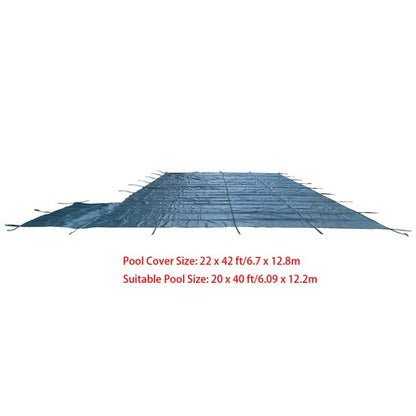 Solid Spare Green Mesh Pool Safety Cover For 20x40 ft Rectangle with 4x8ft Center End Step