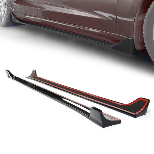 Solid Spare Side Skirts Extension Rocker Panels Black For Tesla Model 3 2017-2023 2022