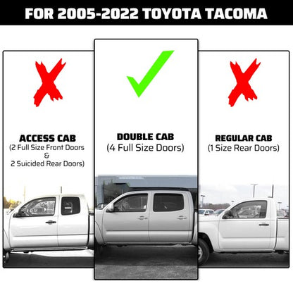 Solid Spare Running Boards For Toyota Tacoma 2005-2023 Black Double Cab Side Steps Nerf Bar