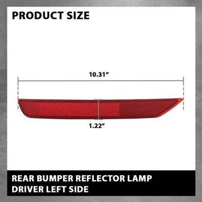Solid Spare Rear Bumper Reflector Light Left Side Red Fit For 2009-2018 Subaru Forester