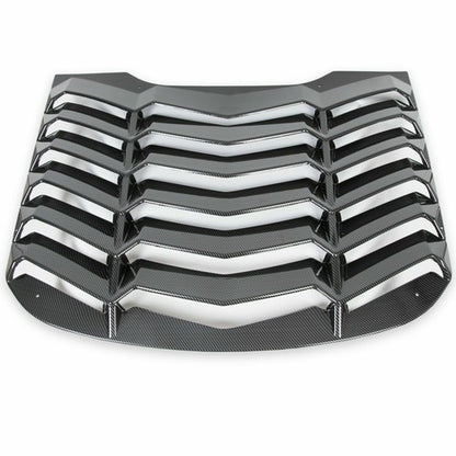 Solid Spare Fits 2015-2023 Ford Mustang Rear Window Louver Cover Sun Shade Carbon Fiber