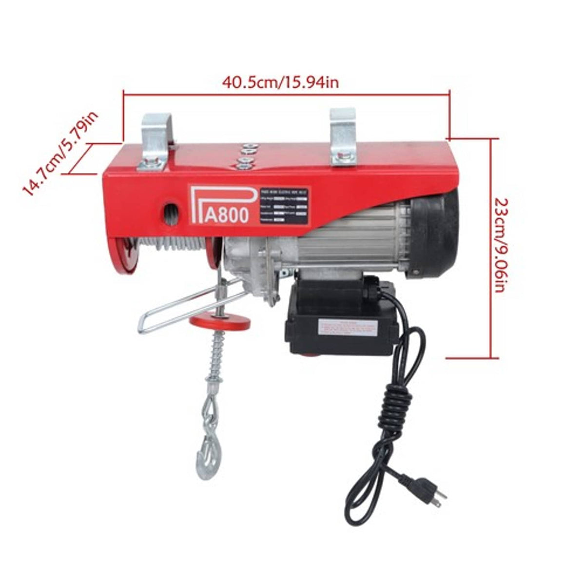 Solid Spare Mini Electric Hoist PA800 1760lbs 110V 1350W 328ft/100m Wireless Remote Control