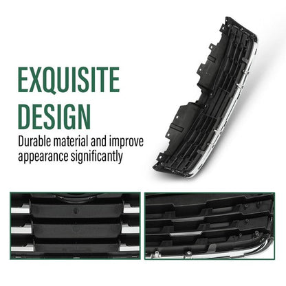 Solid Spare Fit For 2009-2010 Subaru Forester Front Upper Bumper Grille Grill Black Chrome