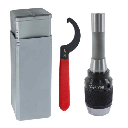 Solid Spare 1/32" - 1/2" Drill Chuck with R8 Integral Shank US Stock High Precision Keyless