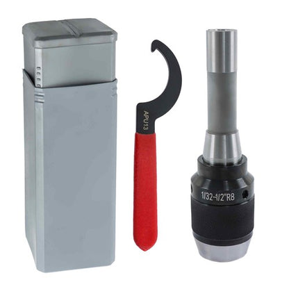 Solid Spare 1/32" - 1/2" Drill Chuck with R8 Integral Shank US Stock High Precision Keyless