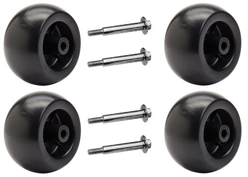 Solid Spare (4) DECK WHEEL and (4) Bolt for John Deere AM116299 M111489