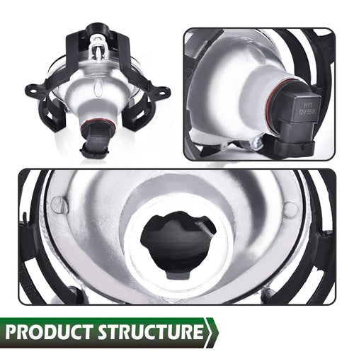 Solid Spare Fit For 2010-2013 Buick LaCrosse Bumper Fog Lights Driving Lamps w/ Bulbs+Bezel