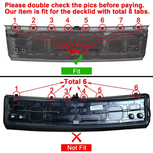 Solid Spare CARBON FIBER LOOK TRUNK PANEL DECKLID REAR TRIM COVER FOR 2015-2023 MUSTANG GT
