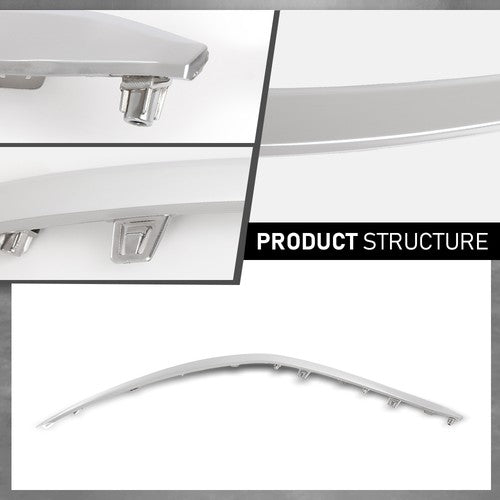 Solid Spare Fit For 2022-2024 Kia Forte Front Bumper Upper Grille Molding Trim Left+Right