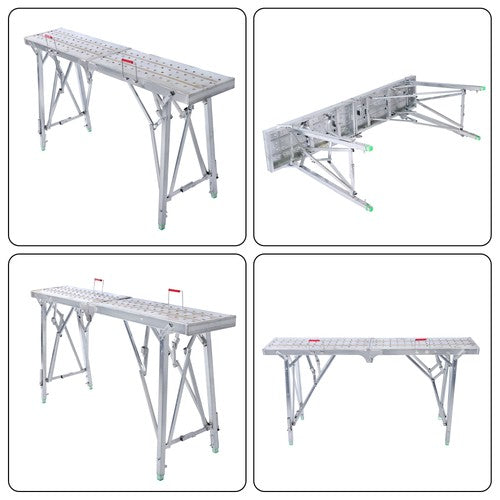 Solid Spare 1.6m Portable Folding Scaffolding Platform Work Bench Scaffold Step Ladder