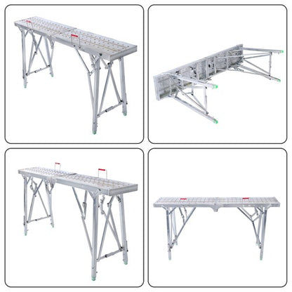 Solid Spare 1.6m Portable Folding Scaffolding Platform Work Bench Scaffold Step Ladder