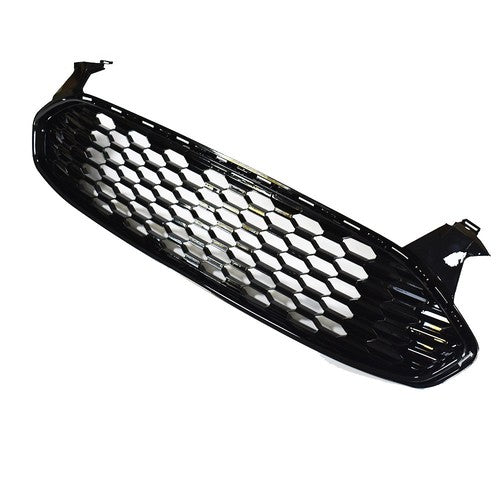 Solid Spare Front Bumoer Grill Grille For Ford Fusion 2013-2016 Black Glossy Honeycomb Trim