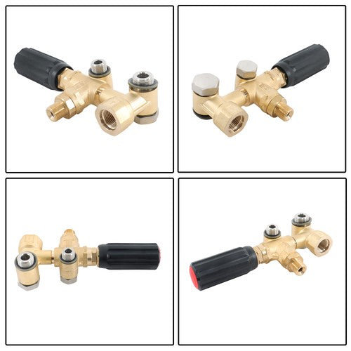 Solid Spare 5.5 GPM 3650PSI 3/8 Unloader with Mounting Bolt Set for Pressure Pump RR, RK, XM