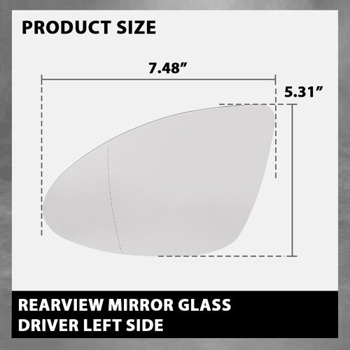 Solid Spare Driver Side Heated Mirror Glass W/Backing Plate Fit For 11-17 Porsche Cayenne