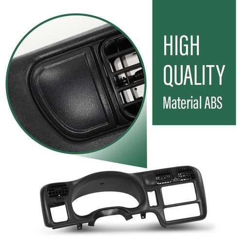 Solid Spare Fit For 98-05 S10 Blazer Jimmy Sonoma Double Din Dash Radio Cluster Bezel Black