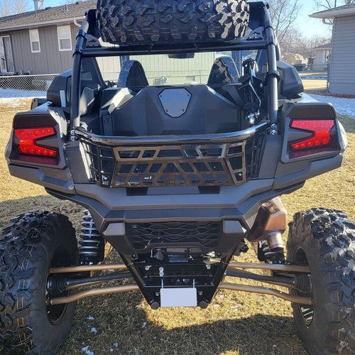 Solid Spare Bed Enclosure Tailgate Storage Luggage Rack For 2020-2024 Kawasaki Teryx 1000