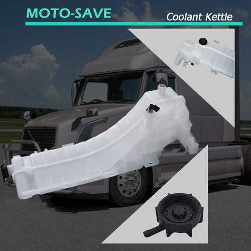 Solid Spare Coolant Reservoir Tank W/Cap And Sensor 22061290 For 2008-17 Volvo VNL VNM VHD