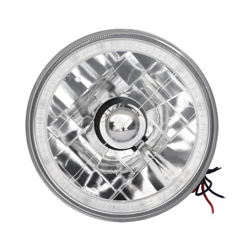 5-3/4"Inch Round LED Red Halo Style Halogen Crystal Clear Headlights Angel Eye
