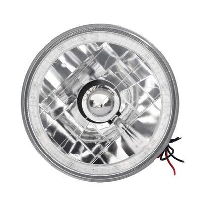 5-3/4"Inch Round LED Red Halo Style Halogen Crystal Clear Headlights Angel Eye