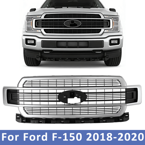 Brushed Stain Aluminum Front Upper Grille For Ford F-150 2018-2020 JL3Z-8200-RA