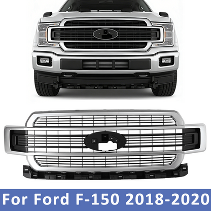 Brushed Stain Aluminum Front Upper Grille For Ford F-150 2018-2020 JL3Z-8200-RA