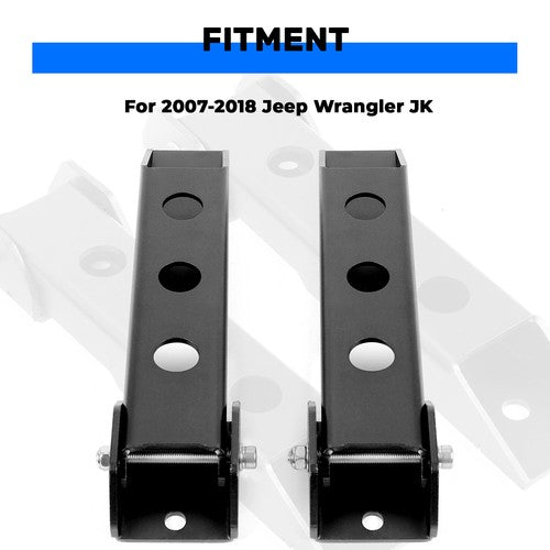 Solid Spare Pair Rear Tailgate Door Hinges Set Powder Coated for Jeep Wrangler JK 2007-2018