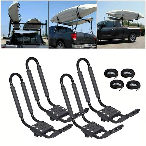 Solid Spare 2 Pairs Kayak Roof Rack Carrier Boat Ski Surf Roof Mount Car Cross J-Bar Rack