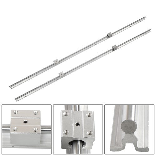 Solid Spare 2PCS Linear Guide SBR12-1500mm Linear Guide Rail w/4 PCS SBR12UU Sliders