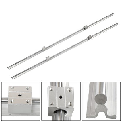 Solid Spare 2PCS Linear Guide SBR12-1500mm Linear Guide Rail w/4 PCS SBR12UU Sliders