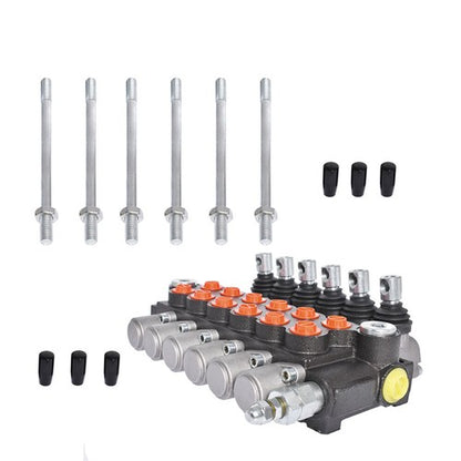 Solid Spare Hydraulic Control Valve Double Acting 13 GPM 3600 PSI SAE Ports 6 Spool