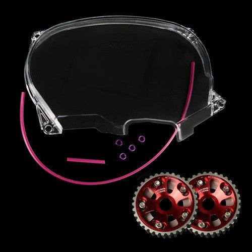 Solid Spare Clear Cam Gear Timing Belt Cover Fit For Mitsubishi Evolution EVO4-8 4G63 DSM 2G