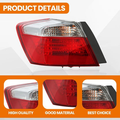 Halogen Outer Tail Light Left Side For 2013-2015 Honda Accord Sedan EX LX Sport
