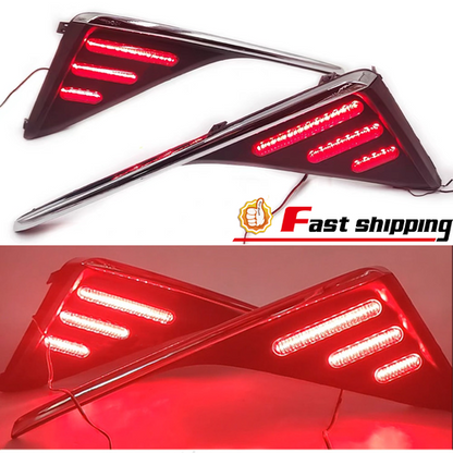 Red LED Rear Bumper Reflector Tail Lights Brake Lamp Fit 2016 17-2021 Toyota CHR