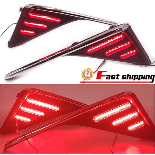 Solid Spare Red LED Rear Bumper Reflector Tail Lights Brake Lamp Fit 2016 17-2021 Toyota CHR