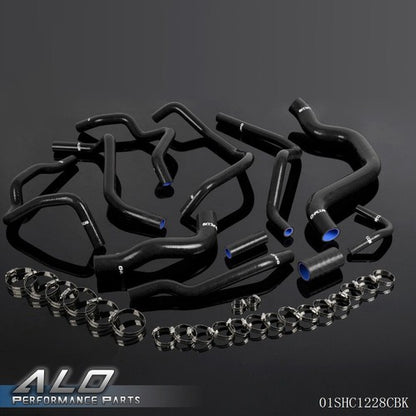 Solid Spare Fit For 2013-2016 Ford New Mondeo 2.0T Silicone Radiator Hose Pipe Kit Black