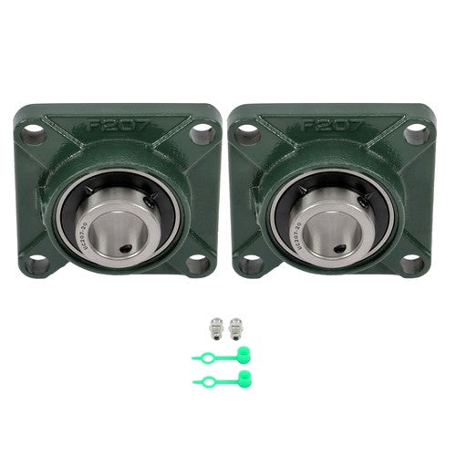 Solid Spare 2 × UCF207-20 1-1/4" Bore Pillow Block Flange Bearing 4 Bolt Solid Base