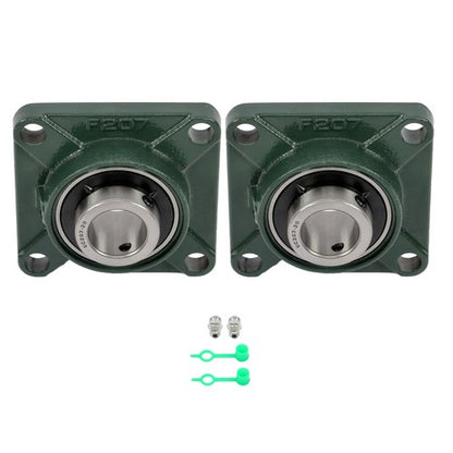 Solid Spare 2 × UCF207-20 1-1/4" Bore Pillow Block Flange Bearing 4 Bolt Solid Base