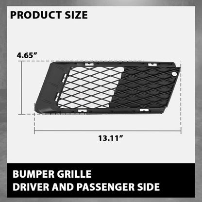 Solid Spare Fit For 07-10 BMW 328xi 328i xDrive Fog Light Cover Lower Grille Trim Left+Right