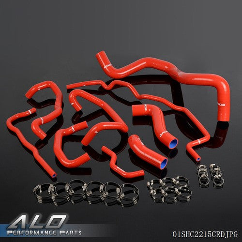 Solid Spare Fit For 1999-06 VW Golf 1.8T Turbo MK4 Red Silicone Radiator Coolant Hose Kit
