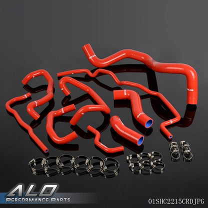 Solid Spare Fit For 1999-06 VW Golf 1.8T Turbo MK4 Red Silicone Radiator Coolant Hose Kit