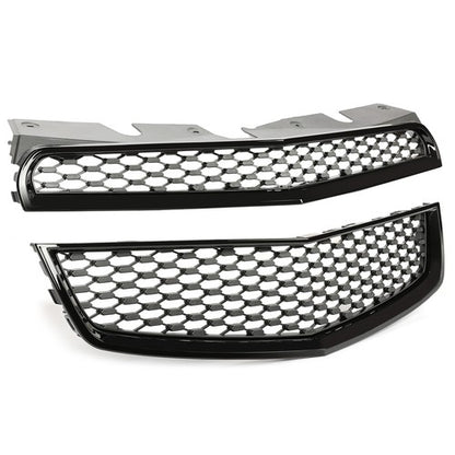 Solid Spare Black Front Upper & Lower Bumper Grille Honeycomb Style For 10-15 Chevy Equinox