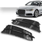 Solid Spare Fit For 2015-2018 Audi A6 C7 S-Line Front Bumper Honeycomb Fog Light Cover Pair