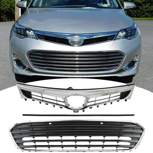 Fit 2013 2014 2015 Toyota Avalon Front Hood Bumper Upper Grille Lower Grill 2PCS