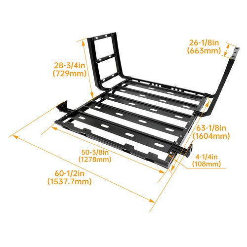 Solid Spare For Jeep Wrangler JK 07-18 Roof Rack Luggage Carrier Cargo 2 Side Ladders 330LB