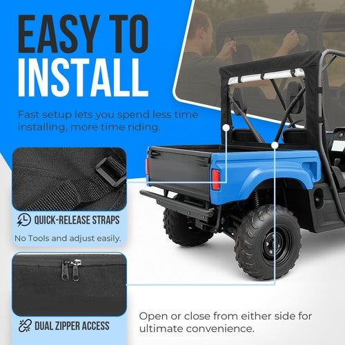 Solid Spare Soft Rear Window Shield For Yamaha Rhino 450/660 UTV CFMoto Uforce 800 #78637